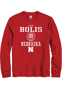 Justin Bolis Rally Mens Red Nebraska Cornhuskers NIL Sport Icon Tee