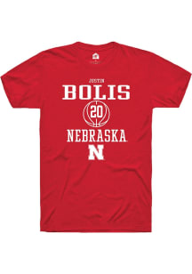 Justin Bolis Red Nebraska Cornhuskers NIL Sport Icon Short Sleeve T Shirt