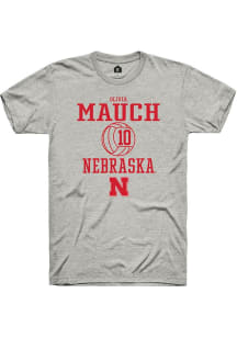 Olivia Mauch Ash Nebraska Cornhuskers NIL Sport Icon Short Sleeve T Shirt