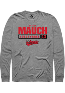 Olivia Mauch Rally Mens Graphite Nebraska Cornhuskers NIL Stacked Box Tee