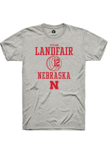 Taylor Landfair Ash Nebraska Cornhuskers NIL Sport Icon Short Sleeve T Shirt