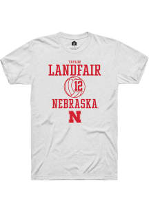 Taylor Landfair White Nebraska Cornhuskers NIL Sport Icon Short Sleeve T Shirt