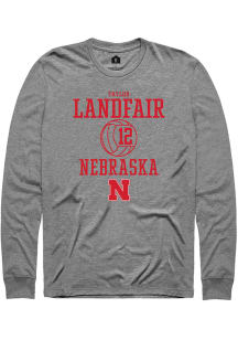 Taylor Landfair Rally Mens Graphite Nebraska Cornhuskers NIL Sport Icon Tee