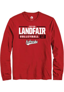 Taylor Landfair Rally Mens Red Nebraska Cornhuskers NIL Stacked Box Tee