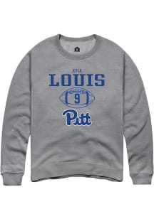 Kyle Louis Rally Mens Graphite Pitt Panthers NIL Sport Icon Crew Sweatshirt