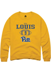 Kyle Louis Rally Mens Gold Pitt Panthers NIL Sport Icon Crew Sweatshirt