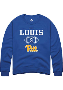 Kyle Louis Rally Mens Blue Pitt Panthers NIL Sport Icon Crew Sweatshirt