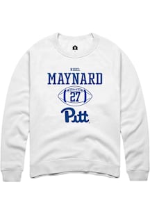 Nigel Maynard  Rally Pitt Panthers Mens White NIL Sport Icon Long Sleeve Crew Sweatshirt
