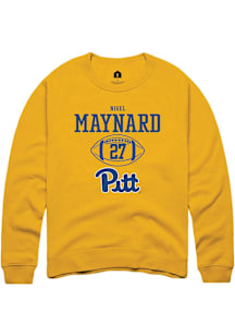 Nigel Maynard  Rally Pitt Panthers Mens Gold NIL Sport Icon Long Sleeve Crew Sweatshirt