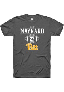 Nigel Maynard Dark Grey Pitt Panthers NIL Sport Icon Short Sleeve T Shirt
