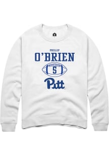 Phillip O'Brien Rally Mens White Pitt Panthers NIL Sport Icon Crew Sweatshirt