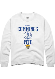 Brandin Cummings Rally Mens White Pitt Panthers NIL Sport Icon Crew Sweatshirt