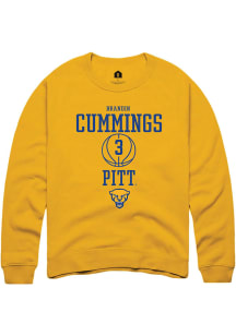 Brandin Cummings Rally Mens Gold Pitt Panthers NIL Sport Icon Crew Sweatshirt