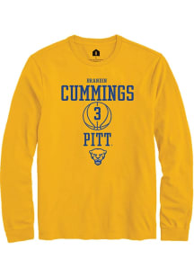 Brandin Cummings Rally Mens Gold Pitt Panthers NIL Sport Icon Tee