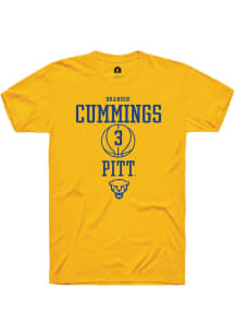 Brandin Cummings Gold Pitt Panthers NIL Sport Icon Short Sleeve T Shirt