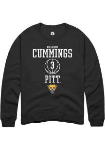Brandin Cummings Rally Mens Black Pitt Panthers NIL Sport Icon Crew Sweatshirt