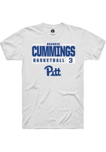 Brandin Cummings White Pitt Panthers NIL Stacked Box Short Sleeve T Shirt