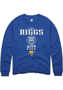 Audrey Biggs Rally Mens Blue Pitt Panthers NIL Sport Icon Crew Sweatshirt