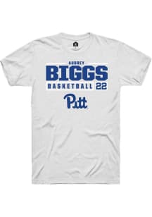 Audrey Biggs White Pitt Panthers NIL Stacked Box Short Sleeve T Shirt