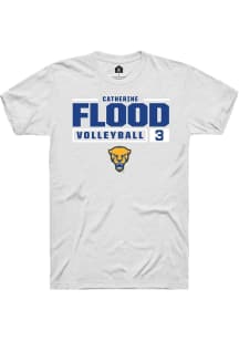 Catherine Flood White Pitt Panthers NIL Stacked Box Short Sleeve T Shirt