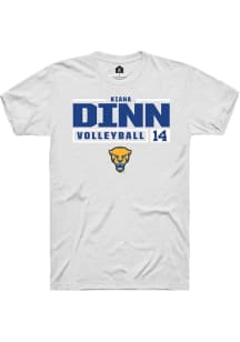 Kiana Dinn White Pitt Panthers NIL Stacked Box Short Sleeve T Shirt