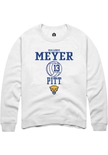 Mallorie Meyer Rally Mens White Pitt Panthers NIL Sport Icon Crew Sweatshirt