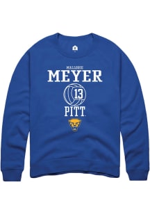 Mallorie Meyer Rally Mens Blue Pitt Panthers NIL Sport Icon Crew Sweatshirt