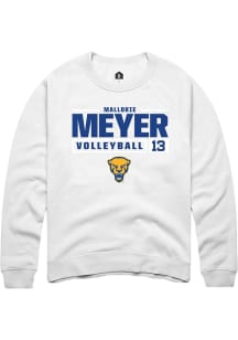 Mallorie Meyer Rally Mens White Pitt Panthers NIL Stacked Box Crew Sweatshirt