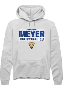 Mallorie Meyer Rally Mens White Pitt Panthers NIL Stacked Box Hooded Sweatshirt