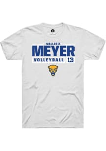 Mallorie Meyer White Pitt Panthers NIL Stacked Box Short Sleeve T Shirt