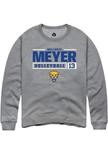 Mallorie Meyer Rally Mens Graphite Pitt Panthers NIL Stacked Box Crew Sweatshirt