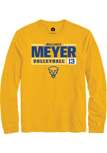 Mallorie Meyer Rally Mens Gold Pitt Panthers NIL Stacked Box Tee