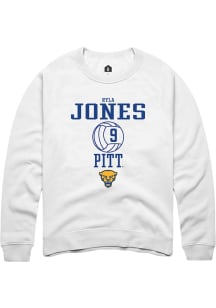 Ryla Jones Rally Mens White Pitt Panthers NIL Sport Icon Crew Sweatshirt