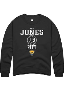 Ryla Jones Rally Mens Black Pitt Panthers NIL Sport Icon Crew Sweatshirt