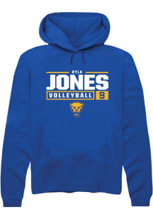 Ryla Jones Rally Mens Blue Pitt Panthers NIL Stacked Box Hooded Sweatshirt