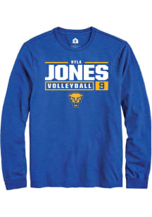 Ryla Jones Rally Mens Blue Pitt Panthers NIL Stacked Box Tee
