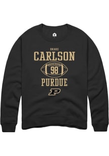 Drake Carlson Rally Mens Black Purdue Boilermakers NIL Sport Icon Crew Sweatshirt