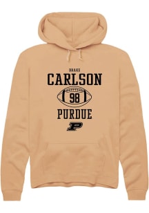 Drake Carlson Rally Mens Gold Purdue Boilermakers NIL Sport Icon Hooded Sweatshirt