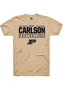 Drake Carlson  Purdue Boilermakers Gold Rally NIL Stacked Box Short Sleeve T Shirt