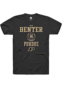 Jack Benter  Purdue Boilermakers Black Rally NIL Sport Icon Short Sleeve T Shirt