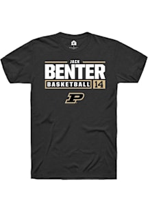 Jack Benter  Purdue Boilermakers Black Rally NIL Stacked Box Short Sleeve T Shirt