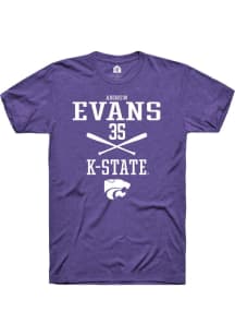 Andrew Evans Purple K-State Wildcats NIL Sport Icon Short Sleeve T Shirt