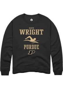 Daryn Wright Rally Mens Black Purdue Boilermakers NIL Sport Icon Crew Sweatshirt