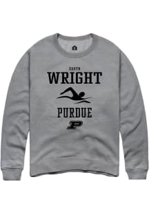 Daryn Wright Rally Mens Graphite Purdue Boilermakers NIL Sport Icon Crew Sweatshirt
