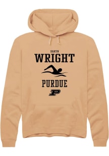 Daryn Wright Rally Mens Gold Purdue Boilermakers NIL Sport Icon Hooded Sweatshirt