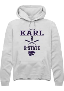 Cadyn Karl Rally Mens White K-State Wildcats NIL Sport Icon Crew Sweatshirt