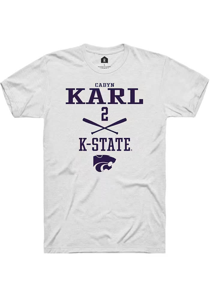 Cadyn Karl K-State Wildcats White Rally NIL Sport Icon Short Sleeve T Shirt