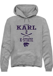 Cadyn Karl Rally Mens Graphite K-State Wildcats NIL Sport Icon Crew Sweatshirt