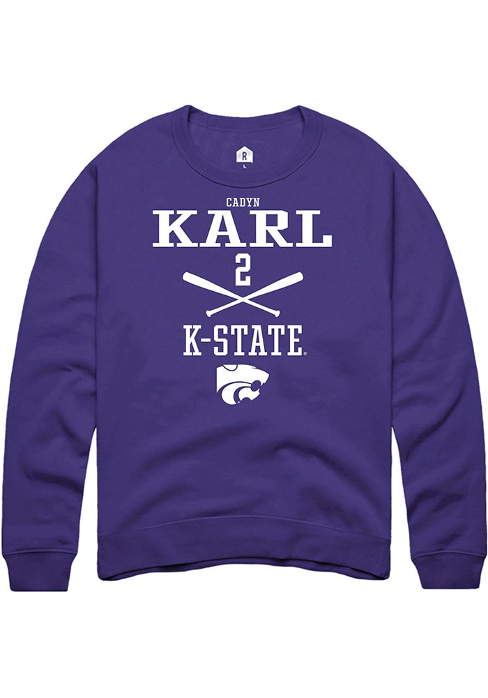 Cadyn Karl Rally K-State Wildcats Mens Purple NIL Sport Icon Long Sleeve Crew Sweatshirt