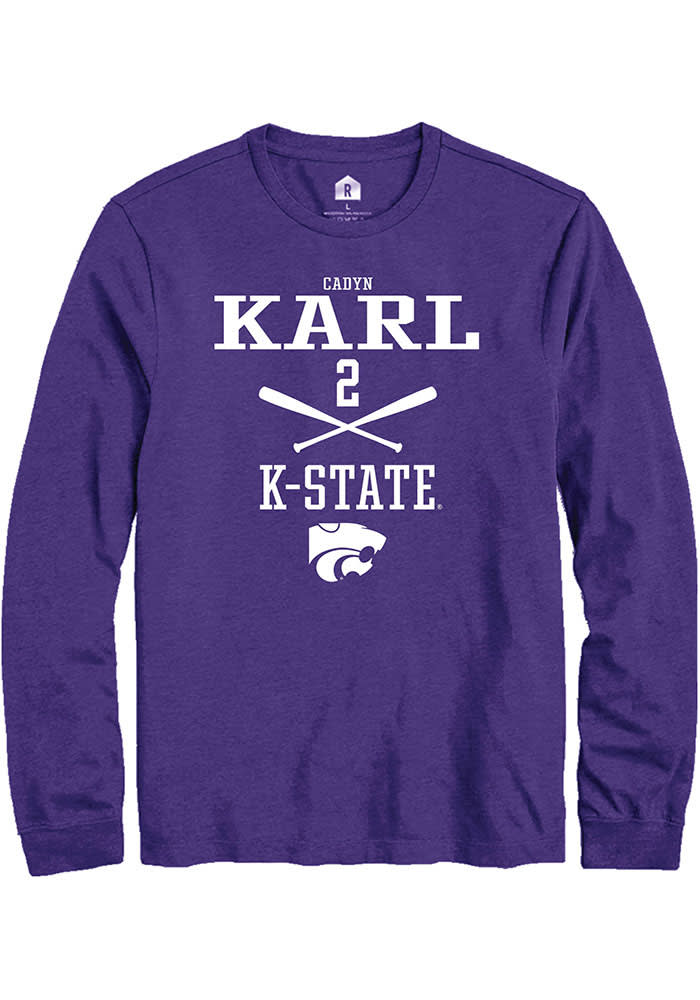 Cadyn Karl K-State Wildcats Purple Rally NIL Sport Icon Long Sleeve T Shirt